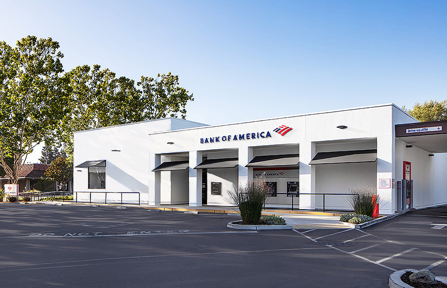 Bank of America financial center with drive-thru ATM | 1875 S Bascom Ave, Campbell, CA 95008